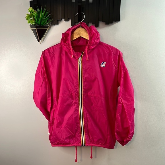K-Way Jackets & Blazers - VINTAGE K-Way Jacket 1990s Neon Pink  Windbreaker Packable Pouch Rain Size XS